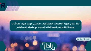 بعد إعلان هيئة التأمينات الاجتماعية.. تفاصيل موعد صرف معاشات يونيو 2025 وزيادة المعاشات الجديدة مع طريقة الاستعلام
